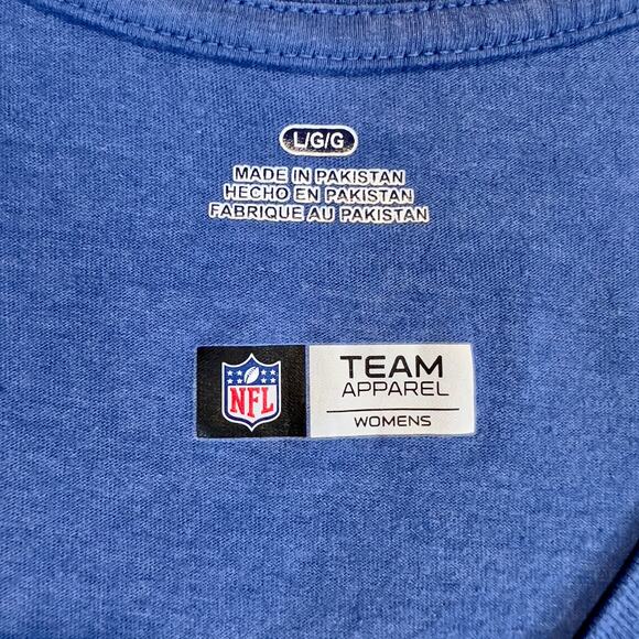 NFL Team Apparel Woman's Large NY Giants Blue Short Sleeve T-Shirt - Picture 6 of 11